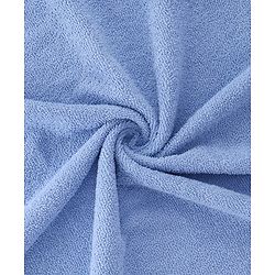 Babyhug Microfiber Cotton Knit Towel With Hood & Embroidery L 74 x B 73 cm - Blue