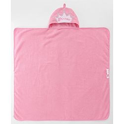 Babyhug Microfiber Cotton Knit Towel With Hood & Embroidery L 74 x B 73 cm - Pink