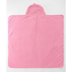 Babyhug Microfiber Cotton Knit Towel With Hood & Embroidery L 74 x B 73 cm - Pink