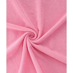 Babyhug Microfiber Cotton Knit Towel With Hood & Embroidery L 74 x B 73 cm - Pink
