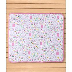Babyhug 100% Cotton Microfiber Knit Hooded Towel With Butterfly Embroidery L 78 x B 76 cm - Pink