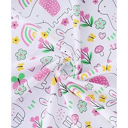 Babyhug 100% Cotton Microfiber Knit Hooded Towel With Butterfly Embroidery L 78 x B 76 cm - Pink