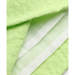 Babyhug Seer-sucker Woven Frock With Half Puffed Sleeves and Frill in Green