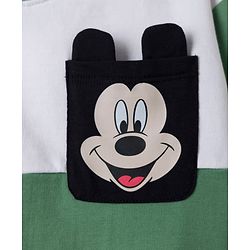Babyhug Disney 100% Cotton Knit Full Sleeves Drop Shoulder Sweatshirts with Mickey Mouse Print in Blue & Green Pack of 2