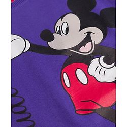 Babyhug Disney 100% Cotton Knit Full Sleeves Drop Shoulder Sweatshirts with Mickey Mouse Print in Blue & Green Pack of 2