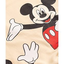 Babyhug Disney Terry Knit Sweatshirt with Full Sleeves and Mickey Mouse Print in Beige for 6-9 Months