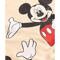 Babyhug Disney Terry Knit Sweatshirt with Full Sleeves and Mickey Mouse Print in Beige for 6-9 Months