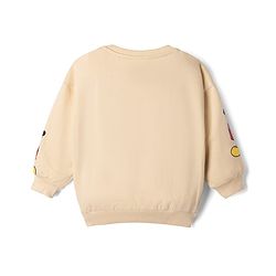 Babyhug Disney Terry Knit Sweatshirt with Full Sleeves and Mickey Mouse Print in Beige for 6-9 Months