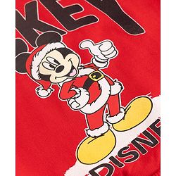 Babyhug Disney Terry Knit Sweatshirt with Full Sleeves, Drop Shoulder Sleeves and Mickey Mouse Mickey Mouse Print in Red for 6-9 Months