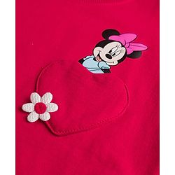 Babyhug Disney 100% Cotton Terry Knit Drop Shoulder Full Sleeves Sweatshirts with Minnie Mouse Print Pack of 2 - Red & White