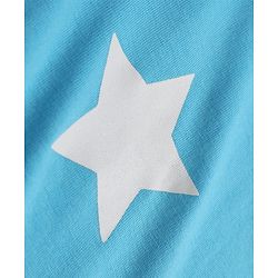 Babyhug 100% Cotton Knit Half Sleeves T-Shirts with Star Print - Blue