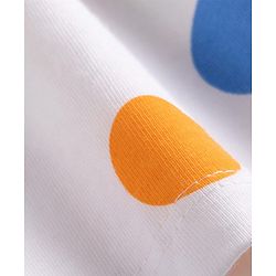 Babyhug Single Jersey Knit Frock with Full Sleeves  Denim Jacket & Polka Dots Print - White