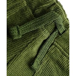 Babyhug 100% Cotton Knit Full Length Corduroy Pants - Olive