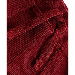 Babyhug 100% Cotton Knit Corduroy Pants with Full Length - Maroon