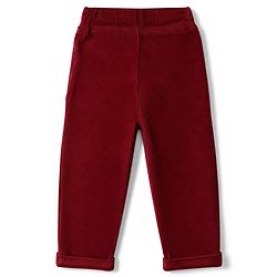 Babyhug 100% Cotton Knit Corduroy Pants with Full Length - Maroon