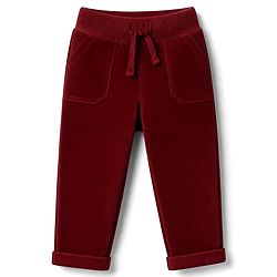 Babyhug 100% Cotton Knit Corduroy Pants with Full Length - Maroon