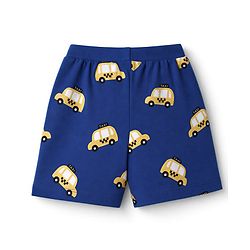 Babyhug 100% Cotton Jersey Knit Mid Thigh Vehicles Printed Shorts Pack Of 3 - Blue Yellow & Black