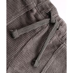 Babyhug 100% Cotton Knit Full Length Corduroy Pants - Grey