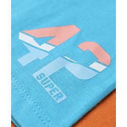 Babyhug 100% Cotton Jersey Knit Mid Thigh Happy Today Printed Shorts With Tape Detailing Pack Of 3 - Light Green Rust Orange & Blue