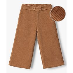 Babyhug Knit Full Length Solid Corduroy - Brown