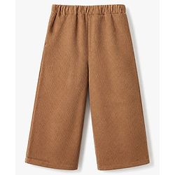 Babyhug Knit Full Length Solid Corduroy - Brown