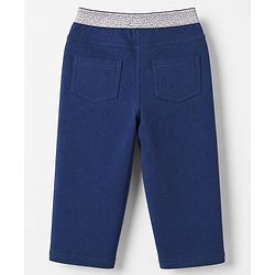Babyhug Cotton Lycra Elastane Knit Full Length Jegging with Star Foil Print - Navy Blue