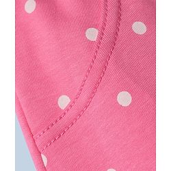 Babyhug Cotton Knit Full Length Jeggings with Polka Dots Print - Fuschia