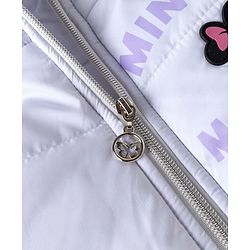 Babyhug Disney Woven Full Sleeves Padded Winter Jacket with Minnie Mouse Graphic at Front & Back & Ear Applique - Lavender