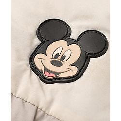 Babyhug Disney Padded Winter Jacket with Full Sleeves and Mickey Mouse Graphic - Beige