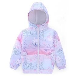 Babyhug Disney Padded Winter Jacket with Full Sleeves and Stitch Print in Blue for 6-9 Months