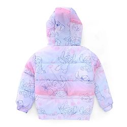 Babyhug Disney Padded Winter Jacket with Full Sleeves and Stitch Print in Blue for 6-9 Months