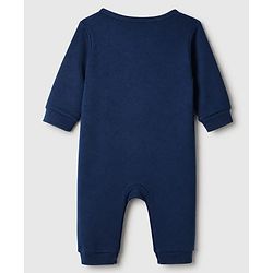 Babyhug 100% Cotton Interlock Knit Full Sleeves Rompers With Dino Print Pack of 2 - Navy Blue White
