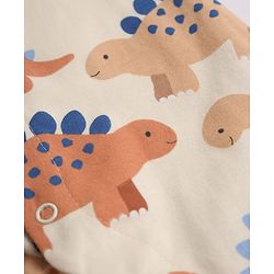 Babyhug 100% Cotton Interlock Knit Full Sleeves Rompers With Dino Print Pack of 2 - Navy Blue White