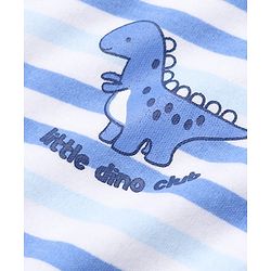 Babyhug 100% Cotton Interlock Knit Full Sleeves Rompers With Dino Print Pack of 2 - Sky Blue