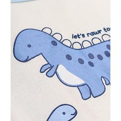 Babyhug 100% Cotton Knit Full Sleeves Onesies With Leggings With Dino Print - White