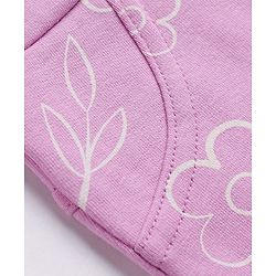 Babyhug Cotton Lycra Knit Full Length Floral Printed Jeggings - Lavender