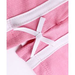 Babyhug 100% Cotton Looper Knit Mid Thigh Solid Shorts With Bow Applique - Pink
