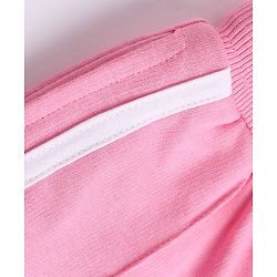 Babyhug 100% Cotton Looper Knit Mid Thigh Solid Shorts With Bow Applique - Pink