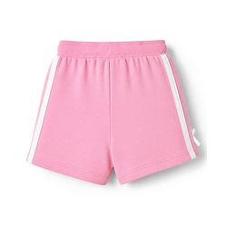 Babyhug 100% Cotton Looper Knit Mid Thigh Solid Shorts With Bow Applique - Pink