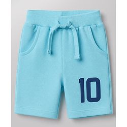 Babyhug 100% Cotton Knit Half Raglan Sleeves Argentina Printed T-Shirt & Shorts Set - Light Blue