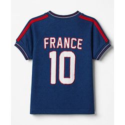 Babyhug 100% Cotton Single Jersey Knit Half Sleeves France Jersey Printed T-Shirt & Shorts Set - Navy