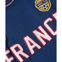 Babyhug 100% Cotton Single Jersey Knit Half Sleeves France Jersey Printed T-Shirt & Shorts Set - Navy