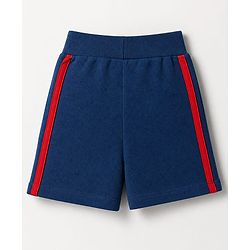 Babyhug 100% Cotton Single Jersey Knit Half Sleeves France Jersey Printed T-Shirt & Shorts Set - Navy
