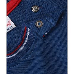 Babyhug 100% Cotton Single Jersey Knit Half Sleeves France Jersey Printed T-Shirt & Shorts Set - Navy