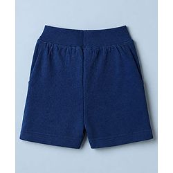 Babyhug 100% Cotton Single Jersey Knit Half Sleeves T-Shirt and Shorts Set with Espana Text Print - Red & Navy