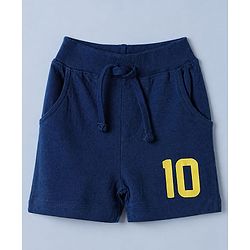 Babyhug 100% Cotton Single Jersey Knit Half Sleeves T-Shirt and Shorts Set with Espana Text Print - Red & Navy