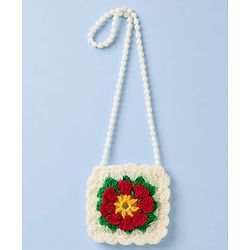 Babyhug Cotton Woven Dress and Purse with Half Sleeves in Offwhite