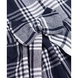 Babyhug Cotton Woven Frock and Legging with Full Sleeves and Checked Print in Blue for 3-6 Months