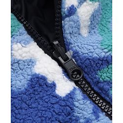 Babyhug Fur Woven Hoodies with Full Sleeves and Camouflage Print in Blue for 12-18 Months