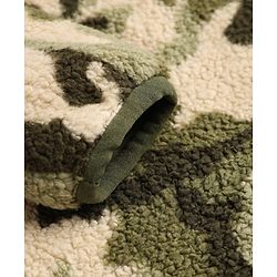 Babyhug Fur Woven Reversible Jackets with Full Sleeves and Camouflage Print in Olive Green
